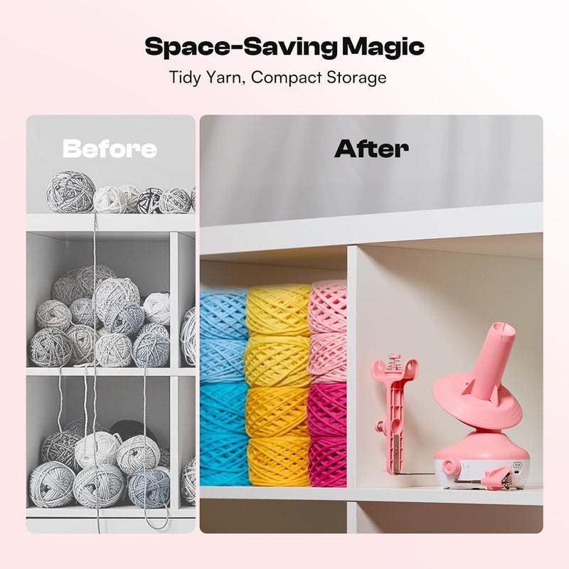 Caydo Yarn Winder, Electric Yarn Ball Winder Mini, Automatic Yarn Cake Winder with Sufficient Tension, Compact 7oz Yarn Winder for Crocheting Stepless Speed Yarn Spinner, Ideal for Crochet Enthusiasts - Image 5